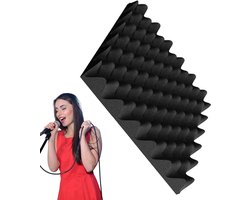 Acoustic Panels, Acoustic Plate with Sound Absorbing Foam, Noise Reduction, Sound Absorbing Foam, Self-Adhesive Insulation for Home Studio, Wall and Ceiling