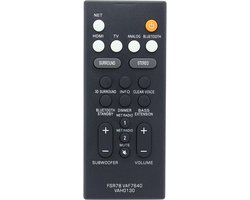 Afstandsbediening vervanging - FSR78 voor Yamaha Soundbar - eenvoudig in gebruik - geen programmeren nodig - ShopVlot