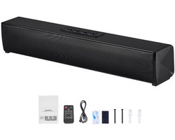 Compacte 17-Inch Soundbar voor Smart TV, 2.0-Kanaals TV-Luidsprekers met Bluetooth- En AUX-Connectiviteit, Afstandsbediening, Eenvoudige Installatie, 80 W Surround-Audiosysteem voor Pc En Thuisbioscoop