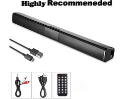 Compacte Soundbar - Bluetooth Soundbar Met Afstandsbediening - Magnetische Hoorn - Surround Sound - Ondersteunt TF Kaart - Zwart