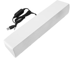 Dailygoody - USB PC Soundbar - Draagbare Luidspreker - Slank Design - Witte Kleur - Stereo Subwoofer - Geschikt voor Laptop en Desktop - TV en Tablet