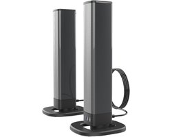 Gloovon® Deelbare Soundbar & PC Speakers - Bluetooth 5.0 & Bedraad - 20W Stereo Audio met 2000mAh Accu - AUX, RCA & USB - Zwart