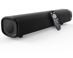 Gloovon® - Soundbar - Smart TV Soundbar - Bluetooth 5.3 - Ondersteunt optische/AUX-verbinding - Wandmontagebaar - met Afstandsbediening - Compatibel met tv, PC en smartphone - Zwart