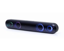 GMB-Audio Bluetooth Soundbar met LED Lichteffecten, Zwart – Draadloos Streamen, Krachtige Bas, Meerdere Input Opties, Lange Batterijduur, Compact Ontwerp voor Gaming en Thuisbioscoop