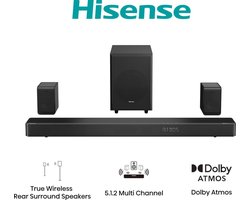 Hisense AX5125H soundbar luidspreker Zwart 5.1.2 kanalen 500 W