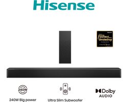 Hisense HS2100 - Soundbar met draadloze subwoofer - 2.1 kanalen - 240 W