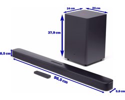 JBL Bar 2.1 Deep Bass -  Soundbar met draadloze subwoofer - Zwart