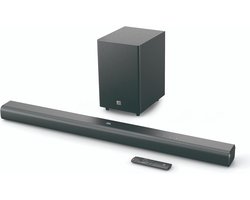 JBL Cinema SB 550 – 3.1-kanaals alles-in-één soundbar met draadloze subwoofer, 250 W uitgangsvermogen, Dolby Audio integratie en draadloos streamen met Bluetooth, in het zwart