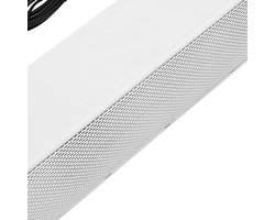 KARZO - Draagbare Soundbar, Stereo Soundbar met USB-kabel Muziekspeler, Bass Surround Geluidsbox met 3.5mm Audio Plug voor PC, Mobiele Telefoons, Desktop, Laptop, TV, Tablet MP3, MP4 (Wit)