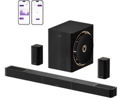 Krachtige 7.1.4 Soundbar met Dolby Atmos en Draadloze Surround