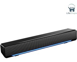 LifeStages - Soundbars Voor TV - USB-Geluidsbalk - Bedrade Stereo Soundbar Muziekspeler Bass Surround Geluidsbox - 3,5mm Ingang Voor Desktop/Laptop/TV/Smartphone/Tablet/MP3/MP4