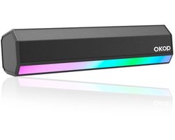 OKOP Soundbar voor TV - Draadloos - LED RGB licht - Hoogwaardig geluid - Film, Muziek & Games