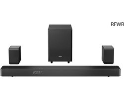 RFWR® 5.1.2 Kanaals Dolby Atmos Soundbar met Draadloze Subwoofer en Achterluidsprekers