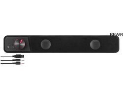 RFWR® Compacte Stereo Soundbar met Uitstekende Geluidskwaliteit - 12 Watt, USB-A, 3,5 mm Aansluitingen