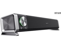 RFWR® PC Soundbar Luidspreker voor Computer en Laptop met Verlichte Volumeknop en Koptelefoonaansluiting - 12W USB Soundbar