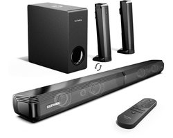 Soundbar - 2-in-1 - 4.1ch Soundbar voor TV - Stereo - Luidsprekers - BT 5.3 - 200 W - 3EQ-modi - 99dB - Zwart - Luidsprekerkabels - Speaker