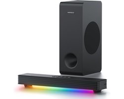 Soundbar 3.1-kanaals met subwoofer en RGB verlichting voor TV en gaming
