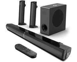 Soundbar - 4.1ch - Soundbar met Subwoofer - 2-in-1 - Soundbar voor TV - Bluetooth - 200W - Afneembare - Zwart