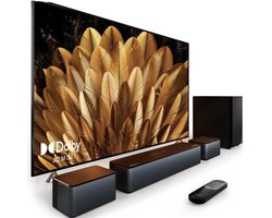 Soundbar - 5.1ch - Soundbar voor TV - Surround Sound-Systeem - met Dradlooze Subwoofer - Dolby Atmos - Bassboost - Smart TV - 87dB - HDMI - eARC - Optical - AUX - USB - Bluetooth 5.3 - Zwart