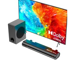 Soundbar Dolby Atmos - 200 Watt Vermogen - 41,6 cm Breed - Kunststof En Aluminium Magnesiumlegering - Voor Tv Geluid Verbetering