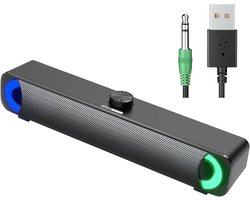 Soundbar Pc - Bekabelde en Draadloze Pc -Luidspreker - USB Mini Soundbar - Zwart