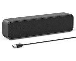 Soundbar pc - Mini soundbar - Pc soundbar - Computer soundbar - Soundbar computer - 3,5 x 18 x 5 cm - Grijs