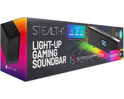 STEALTH Light-Up Gaming Soundbar, bedrade of draadloze draagbare luidspreker met Bluetooth 5.0, aanraakbediening en geanimeerde verlichting voor muziek en films