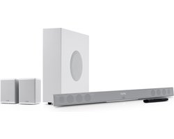 Teufel CINEBAR 11 Surround 4.1-Set - Soundbar met draadloze subwoofer en rearspeakers - Bluetooth met aptX - Virtuele surround sound - wit