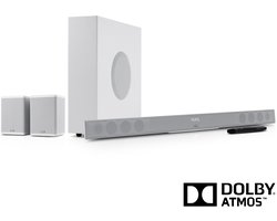 Teufel CINEBAR 11 voor Dolby Atmos "4.1-Set" - Soundbar met draadloze subwoofer & rearspeakers - Bluetooth met aptX - Virtuele surround sound - wit
