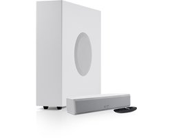 Teufel CINEBAR ONE+ - Ultracompacte soundbar met bluetooth & Dynamore Ultra technologie - Subwoofer - wit