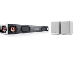 Teufel CINEBAR ULTIMA Surround 4.0-Set - Soundbar met 6 high performance drivers - Rearspeakers - Line in & optische digitale ingang - wit