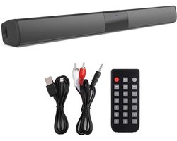 TIM® Soundbars – Soundbar met DSP-Technologie – Speaker met Bluetooth - Soundbar met Subwoofer – Soundbar PC – AUX – USN – TF-Kaart- met Ingebbouwde Microfoon – Klein - Zwart - 59cm x 9cm x 9cm