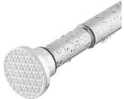 Uittrekbare douchegordijnstang 70-255 cm - zonder boren, zilver, roestvrij staal