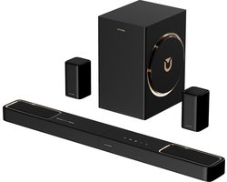 ULTIMEA 5.1.2-kanaals Dolby Atmos soundbar met 6,5" subwoofer, 2 surround speakers, HDMI eARC, Bluetooth 5.4 en app-bediening