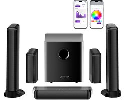 ULTIMEA 7.1 Soundbar met draadloze subwoofer en achterluidsprekers - RGB-verlichting - Zwart