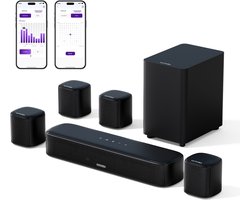 ULTIMEA Aura A40 7.1 Soundbar met App-Bediening, Subwoofer en 4 Surround-Luidsprekers – Zwart