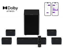 ULTIMEA Poseidon D80 Boom 7.1 Sound bar voor tv met Dolby Atmos Soundbar, Draadloze Subwoofer & 4 Surround Speakers