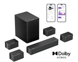 ULTIMEA Poseidon D80 Boom Dolby Atmos Soundbar 7.1 met 6.5" Draadloze Subwoofer, 500W Surround Sound voor TV - Zwart