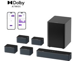 ULTIMEA Poseidon D80 Boom - Soundbar met subwoofer en 4 surround-luidsprekers - Zwart