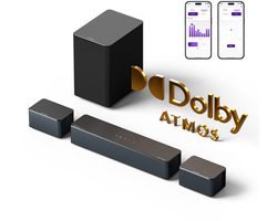 ULTIMEA Poseidon M4T - 5.1 Soundbar voor TV met Dolby Atmos - Draadloze Subwoofer - 2 Surround Speakers - App-bediening - Homecinema Systeem