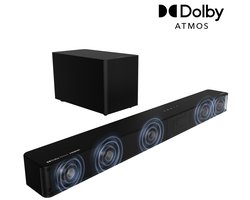 ULTIMEA Poseidon M60 Boom - 5.1-kanaals Dolby Atmos-soundbar, 340W surround sound met bekabelde subwoofer, VoiceMX™ en Bluetooth 5.4