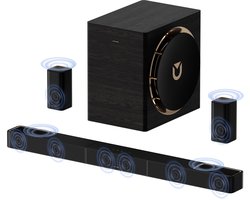 ULTIMEA Skywave X70 - 7.1.4 Soundbar voor tv - Draadloze Subwoofer en 2 Draadloze Achter Surrounds - Zwart