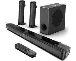 VIHES 280W 4.1 Soundbar met Dolby Atmos, Bedrade Subwoofer, Bluetooth 5.3, HDMI-eARC, Surround Sound, 3 EQ-modi, Verliesloze Audiotransmissie, Wandmontage