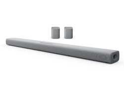 Yamaha True X Home Cinema Set – Soundbar met Ingebouwde Subwoofers met 2 Losse Speakers – Dolby Atmos – Licht Grijs