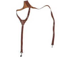 KARZO - SLR-camerariem, krasbestendig leren vintage camera-schouderriem, kliksluiting, handsfree-functie voor buiten (rechterschouderriem)