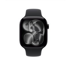 Apple Watch 11 - Wifi - 46mm - Jet Black Aluminium Case with Black Sport Band - M/L