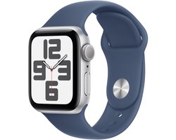 Apple Watch SE 2024 GPS 40mm Silver Aluminium Case with Denim Sport Band - S/M