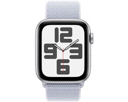 Apple Watch SE 2024 GPS 44mm Silver Aluminium Case with Blue Cloud Sport Loop