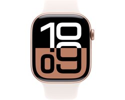 Apple Watch Series 10 - Wifi - 46mm - Rose Gouden Aluminium Case met Light Blush Sportbandje - S/M