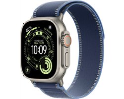 Apple Watch Ultra 3 - Wifi + 5G - 49mm - Natural Titanium Case with Blue/Bright Blue Trail Loop - S/M
